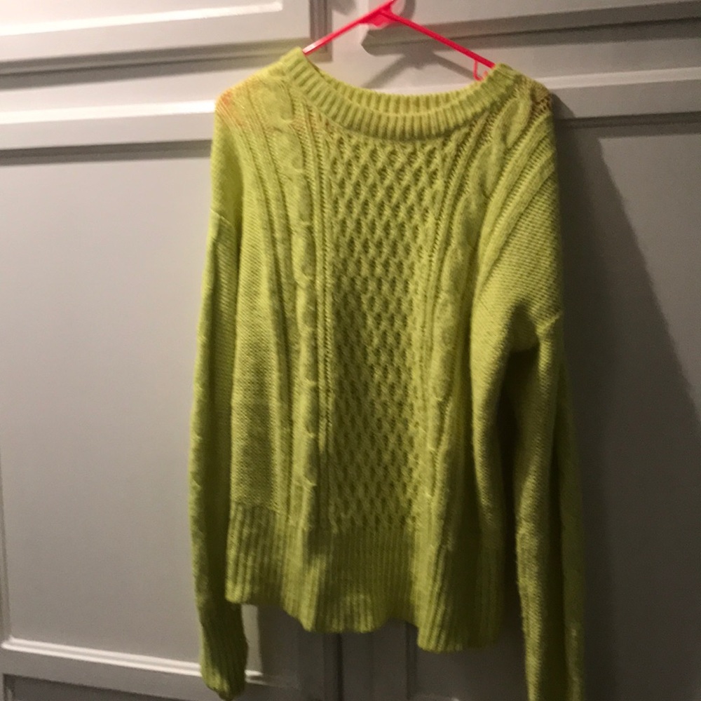 Neon yellow free people sweater